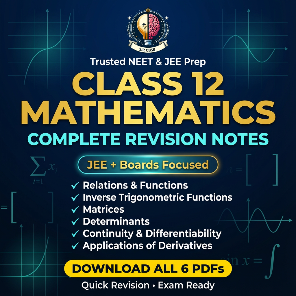 Class 12 Mathematics – Complete Revision Notes (JEE + Boards) Relations ...